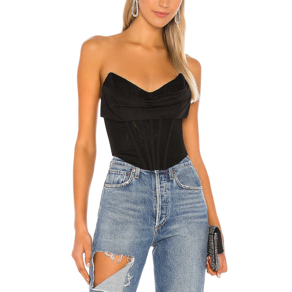 Nbd 'Hailee' Black Bustier Top Size XS